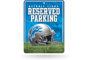 Rico Industries NFL Football Detroit Lions Metal Parking Sign 8.5 x 11-"
