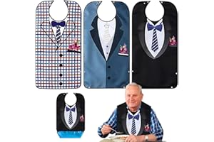 SUNOYA Lot De 3 Bavoir Adulte, Bavoir Pour Adulte, Bavoirs Adultes, Bavoirs Adultes Réutilisables, Protecteurs De Vêtements Lavables Pour Les Personnes Âgées