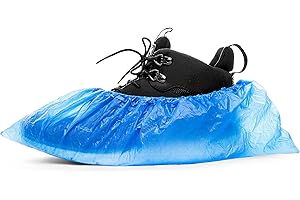 ASPRO 3 Packungen (300 Stück) Einweg-Schuhüberzieher - Wasserdichte Überschuhe aus Kunststoff - Fußabdeckung - Wasser- und staubdichte Schuhschoner für den Innenbereich (300 Stück)