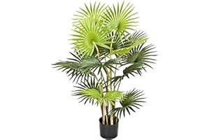 GREENBROKERS Artificial 95cm Fan Finger Palm Tree in Pot
