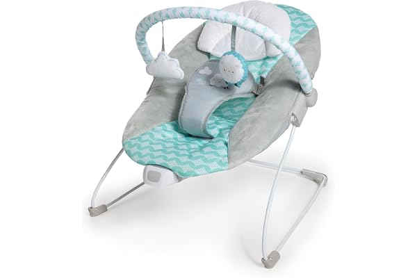 Ingenuity Ity Bouncity Bounce Siège gonflable vibrant de luxe pour bébé, 0-6 mois (Goji)