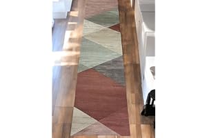 LAVELAHOME Tappeto Cucina Design Geometrico Rustico in Toni Caldi Terra, Fondo Antiscivolo PVC, Superficie Resinata Antimacchia, Lavabile, Made in Italy Triangoli Rombi(50_x_240_cm)