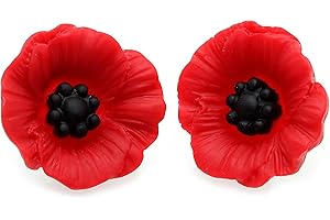 Bluebubble POPPY DAYS 22mm Large Poppy Flower Stud Earrings on Gift Card