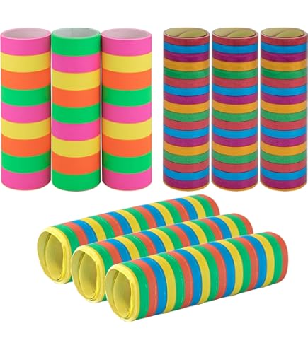 Festoni Rotoli Di Carta Neon - 3 Rotoli Da 4m, 9 Strappi Per Rotolo, Decorazione Per Feste