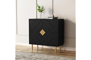 ‎HOLTICO HOLTICO Chest of Drawers Sideboard with 2 Doors, Kitchen Cabinet, Storage Cabinet for Living Room, Kitchen, Bedroom, Black