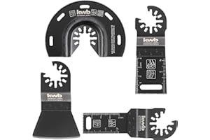 kwb by Einhell 4-tlg. Multi-Tool-Set für Holz und Kunststoff Multifunktionswerkzeug-Zubehör (passend für alle Einhell Multifunktionswerkzeuge, BIM-Tauchsägeblatt, 2x HCS-Segmentsägeblatt, Schaber)
