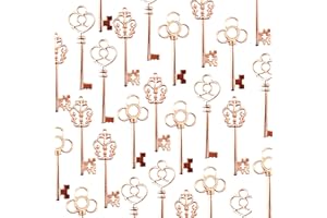 Makhry Confezione Mista di 30 Chiavi Vintage Skeleton in Oro Rosa Confezione da 30 Chiavi (Oro Rosa)