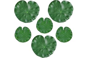 YUEXNKO Künstliche Lotusblätter,6 PCS Künstliche Seerosenblätter Für Teich,Künstliche Lotusblatt Set,Grüne Seerosenblätter,Künstliche Seerosenblätter 10/15cm für Terrasse, Koi, Fisch, Teich, Pool Dekoration