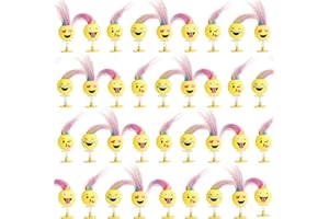 THE TWIDDLERS - 36 Emoji Primavera Salta su Giocattoli Pop Up per Bambini, 6cm - Bomboniere per Feste di Compleanno con Capelli Multicolore, Confezione Multipla Riempi Sacchetti e Giocattoli Salta