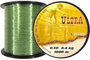 ‎LAZER LINE LAZER LINE Ultra Monofil Angelschnur 1000m Dia 0,30mm Test 8,4kg Grün Schnur - Karpfen Hecht Zander Angel - Spinner Angeln - Grundangeln - Monofilament Angelsehne - Nylonfaden Vorfach – Vorfachschnur