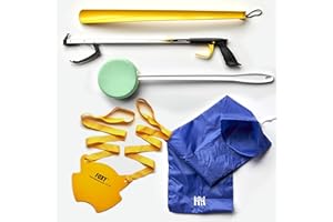 The Helping Hand Company Standard Hip Kit/Post Surgery Kit. Knee and Hip Replacement Recovery Kit. Classic Grabber, Foxy Sock Aid, Shoe Horn, Long Handled Sponge