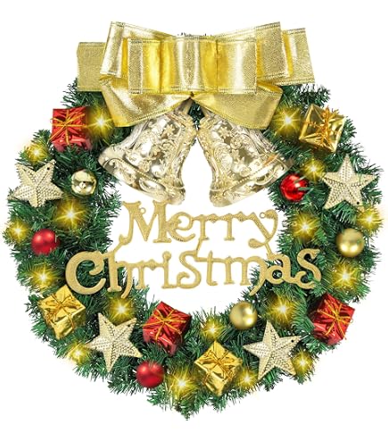 Couronne De Noël Lumineuse 30 Cm Avec LED - Décoration De Porte élégante Pour Intérieur Et Extérieur
