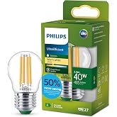 PHILIPS Efficient LED Filament Bulb P45 E14 485lm 2.3W 2700K White | Warm White Light Not Dimmable, Bright and Transparent, 5