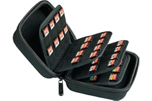Butterfox Switch Game Card Case, 64 Slots, Storage Holder Hard Case for Nintendo Switch Game or PS Vita Or SD Memory Card (Black)