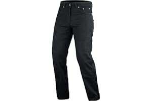 BIKERS GEAR AUSTRALIA Bikers Gears UK Jean pour moto, Coupe classique avec Kevlar, fibres aramide, renforts amovibles, noir, 36L UK / 46L EU