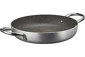 BALLARINI Tegame con rivestimento antiaderente, Alluminio ad alto spessore, Con 2 manici, Diametro 32 cm, Grigio, 2800