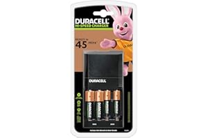 Duracell 15 minutes Chargeur de batterie avec 2 AA et 2 AAA