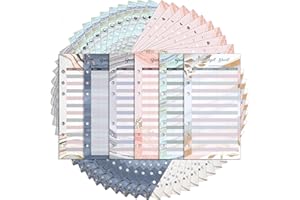 KSOIQPU KSO 36 fogli Foglio di pianificazione del budget, Foglio di monitoraggio del budget, Foglio di monitoraggio del budget A6 a 6 fori, Foglio di budget spese cartaceo portatile