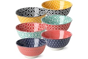 ‎DOWAN DOWAN Müslischalen 6er Set, 680 ml Müsli Schüssel, Φ 15,2 cm Müslischüsseln Bunt Groß, Schalen Set für Abendessen Weihnachten, Servierschalen Set für Suppe, Salat, Suppe, Cornflakes