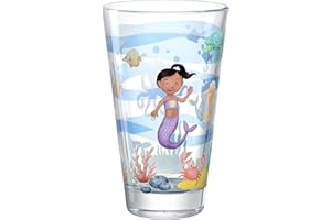 LEONARDO HOME Bambini Avventura Trinkglas für Kinder - Kinderbecher mit Motiv aus hochwertigem Glas - Größe L, Inhalt 300 ml - Kinderglas mit Motiv Meer, 044417