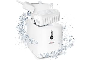 ‎DURONIC Duronic ICM120 WE Automatic Ice Cube Machine, 9 Ice Cubes in 7-9 Minutes, 1.5 L Water Tank, Up to 12 kg per 24 Hours, 600 g Capacity, Ice Maker 120 W, Ice Cube Maker