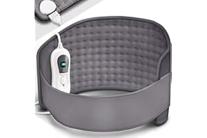 sinnlein Elektryczna poduszka grzewcza na plecy i kark | pas grzewczy z 3 stopniami temperatury i automatycznym wyłączaniem | pas grzewczy z regulowanym paskiem i zapięciem na rzepy