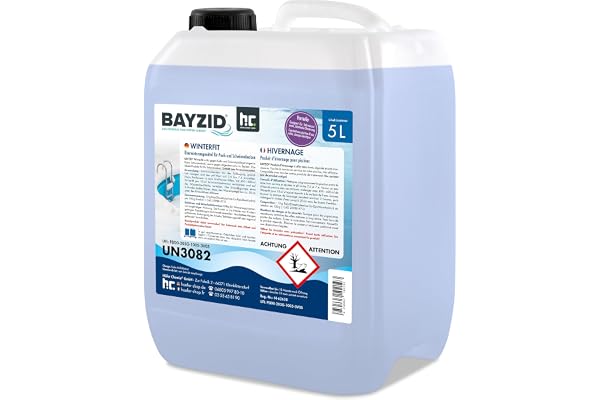 BAYZID Produit d'Hivernage pour Piscine (1 x 5 L) - Effet Détartrant, Algicide et Anti-Moisissures - Préparation Hivernale Efficace pour Piscines