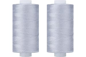 Simthread Hilo de coser para colcha, hilo multiusos asequible, 2 grises, 400 yardas/bobina, poliéster 100%