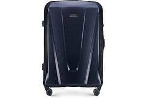 WITTCHEN Explorer Line walizka podróżna, bagaż podręczny, bagaż kabinowy, twarda obudowa z poliwęglanu, z 4 podwójnymi kółkami, zamek szyfrowy, uchwyt teleskopowy, Explorer Line, granatowy, L, Duża