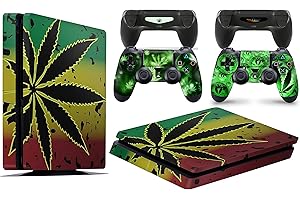 giZmoZ n gadgetZ Étiquette autocollante Weed pour Console GNG PS4 Slim + 2 Kits pour manettes