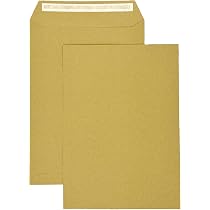 100 Enveloppes Chamois Sans Fenêtre - Format DIN Long 220x110 Mm - Autocollantes