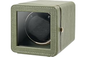 Kalawen Uhrenbeweger 1 Uhren Automatik Uhrenbeweger Box für Automatikuhren USB-Ladekabel Watch Winder PU Leder Uhrengehäuse mit leisem Motor