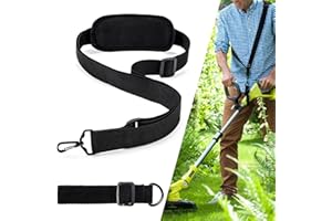 BAFIWU Strimmer Harness Padded Belt Shoulder Strap, Adjustable Petrol Strimmer Harness, Grass Strimmer Belt for Brush Cutter Garden Trimmer (Black)