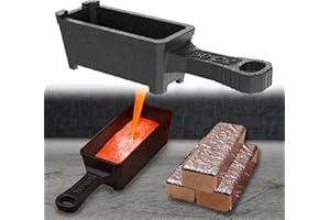 ‎LORMUZI lormuzi 50 oz Gusseisen Barrenform mit Griff – Gussform für Schmelzen und Gießen von Edelmetallen wie Gold, Silber, Kupfer, Aluminium, Messing