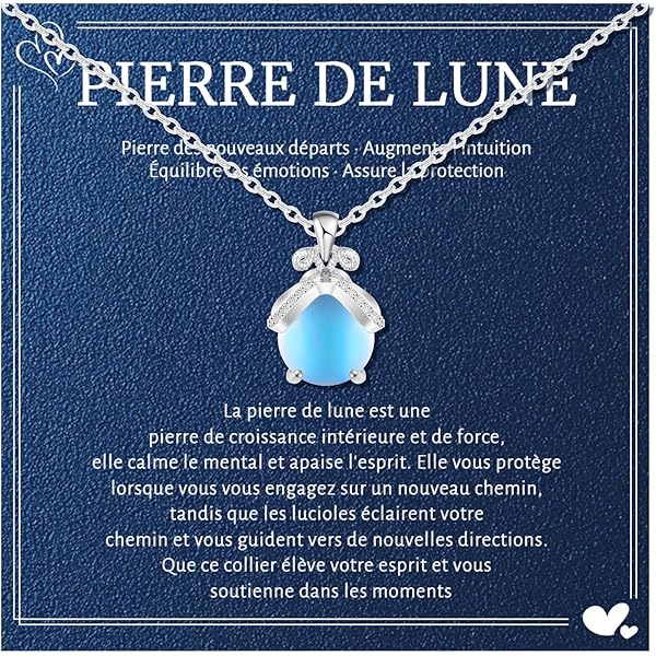 Collier Pierre De Lune Avec Pendentif Luciole | Bijou Cadeau Femme Maman Sœur | Élégant & Naturel