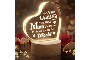 ELEQUAINT Mothers Day Gifts, Mothers Day Gifts for Mum, Mum Birthday Gifts from Daughter Son, Mothers Day Decoration Acrylic Engraved Night Light Keepsake, Best Mum Gifts for Mother's Day Christmas Birthday