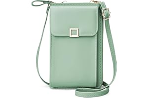 Yoowalar Sac Téléphone Portable Femmes, Cuir PU Sac à Bandoulière Pochette Telephone avec Fente pour Carte et Bandoulière Réglable, Petit Sac Portefeuille Telephone pour Femmes