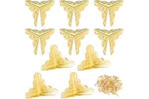 HJFH Coin Métal Protecteur de Coin Alliage Meubles Décoratifs Protection Coin Meuble Triangle boîte protecteurs pour Meuble Boîte en Bois Coffret à Bijoux 10pièces
