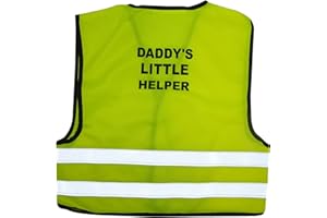 Kids High Visibility Hi Viz Safety Vest Top Hi Vis Baby Waistcoat Childrens Gift (LARGE (2-3 YEARS), DADY'S LITTLE HEPLER) by GILLICCI