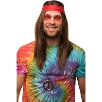 NET TOYS Hippie-Haarband Im 70er Jahre Stil – Bunt, Aus Polyester, Für Festival & Mottoparty