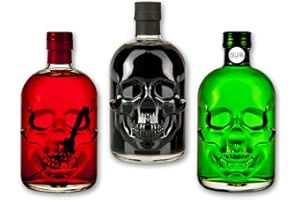 FOX SPIRITS Totenkopf-Absinthe-Set: 1x Amnesie Absinthe 0,5l + 1x Black Head Absinthe 0,5l 1x Red Chili Head Absinthe