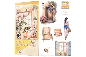 BRTNUP Juego de pegatinas de diario, 20 hojas de pegatinas para scrapbooking, pegatinas vintage para álbumes de recortes, pegatinas para scrapbook Journal Supplies (cálido soleado)