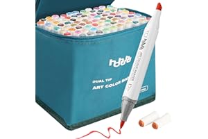 hhhouu 88 Colori Pennarelli, Pennarelli da Disegno Doppia Punta (Pennello e Punta Chisel) per Pennarelli per Artisti Adulti Colorazione e Illustrazione schizzi, calligrafia, disegno HO-MK88