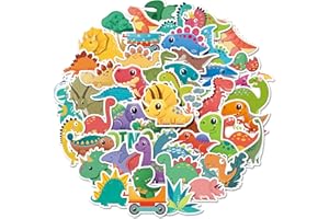 Mistree 50 Autocollants Dinosaures Enfants, Dinosaures Petits Autocollants, 5-7 CM, Imperméable, 2,3,4,5 ans