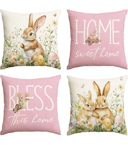 Set di 2 federe per cuscini color lavanda, motivo ghirlanda floreale