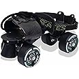 Jaspo Tenacity Adjustable Senior Roller Skates Suitable for Age Group 6 to 14 Years, Quad Skating Shoe Adjustable Length 21-27 cms, Metal Body, TPU Wheels