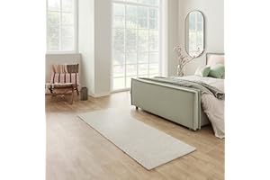 ‎CARPET STUDIO Carpet Studio Santa Fe Teppich Läufer Crème, Läufer Flur 67x180cm, Kurzflor Teppiche, Küchenläufer, Wohnzimmerteppich, Bettvorleger Schlafzimmer