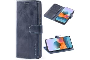 Mulbess Funda Móvil para Xiaomi Redmi Note 10 Pro, Funda Libro Protectora Carcasas TPU, Ranura para Tarjeta, Cierre Magnético, Vintage Azul Marino