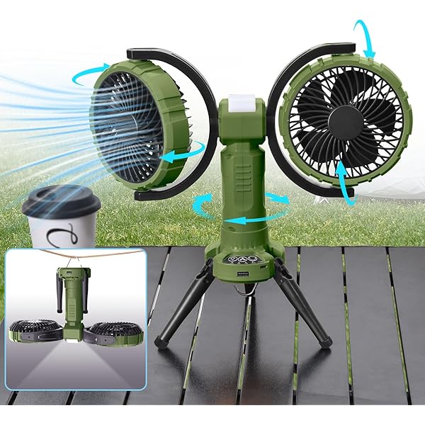 45000mAh Battery Capacity Camping Fan, 12-inch Extra Large Blade And 830CFM Super Airflow, Rechargeable Portable, Cordless Fan Outdoor For BBQ, RV Camping, Garages, Hurricane Emergencies, Indoor Use
