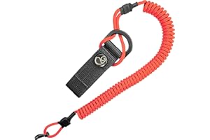 Ganzoo Spiral-Kabel Schlüsselanhänger elastisch mit Karabiner, Safety Lanyard mit Paracord-Mantel, Schlüsselband, Stretch Fang-Riemen, RSG Halterung für Polizei, Bundeswehr, Ausrüstungs-Sicherung